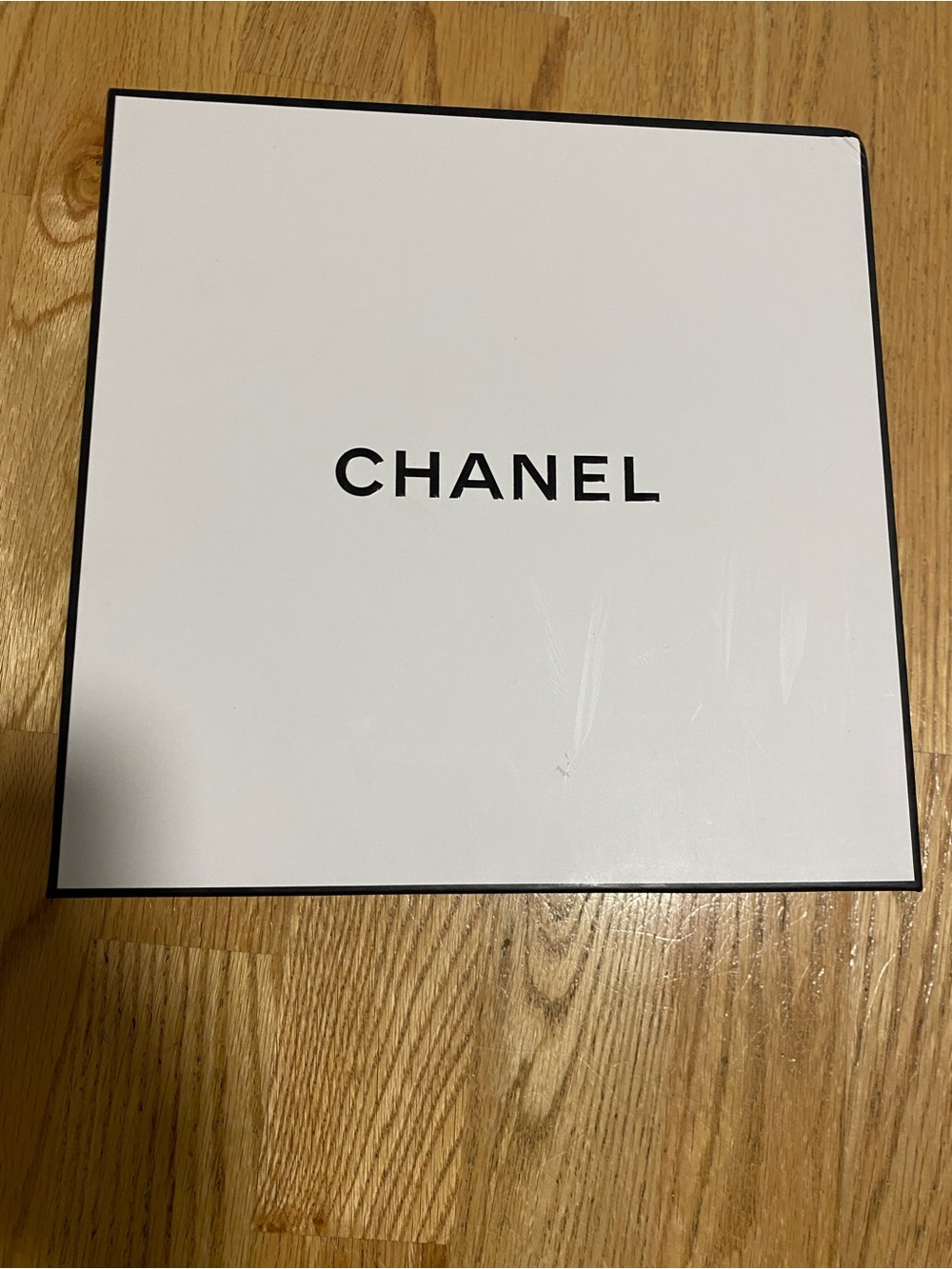 CHANEL White with Black Logo Gift Box